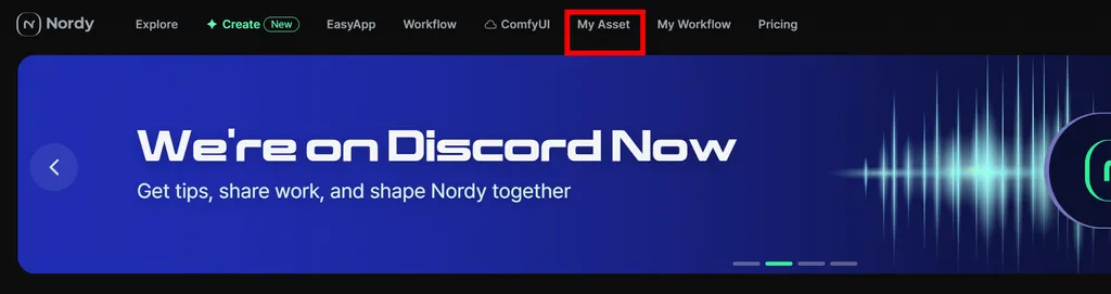 상단 메뉴에서 My Asset을 선택하는 화면