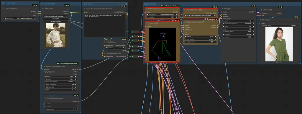 Flux.1 OpenPose ControlNet으로 인물 포즈를 제어하는 ComfyUI 워크플로우
